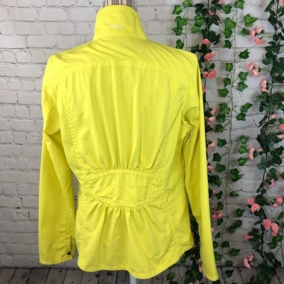Eddie Bauer Travex Bright Yellow Nylon Rain Travel Jacket Women's Large L EUC - Picture 3 of 8